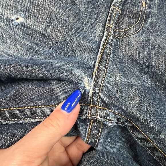 AllSaints Nevada Texel Straight Leg Denim Jeans Button Fly FLAW Mens 36x31 - Picture 7 of 11